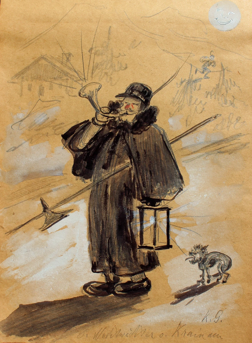 Karl Gampenrieder - Winfried von Miller come l'ottavo guardiano notturno di Grainau, 1892